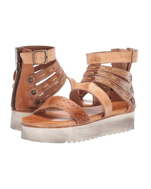 Bed Stu Brown Artemia Shoes Bone Mustard/Tan Rustic, Leather