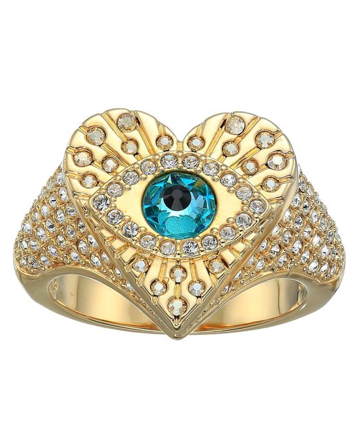 Swarovski Lucky Goddess Heart Motif Ring in Metallic | Lyst