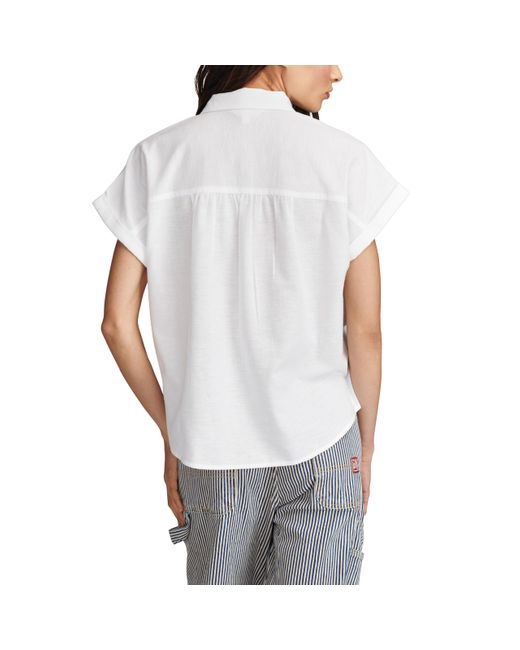 Lucky Brand Linen Short Sleeve Shirt in White | Lyst