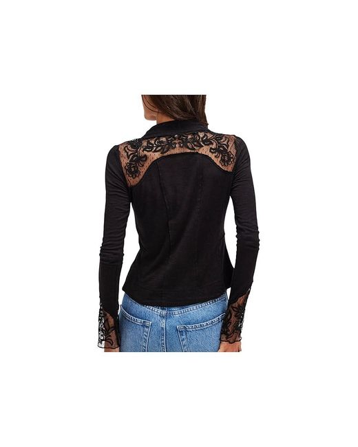 Free People Black Rosebud Cuff Clothing Sm 4-6) Cotton/Linen/Viscose
