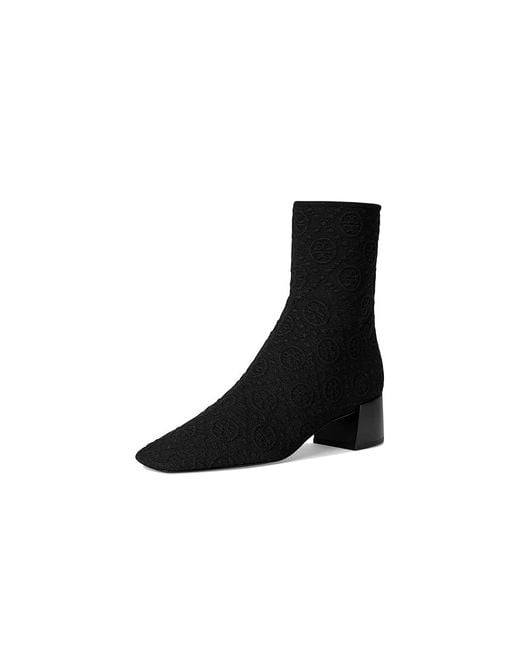 Tory Burch Black Stretch Ankle Boot 45Mm Boots, Leather
