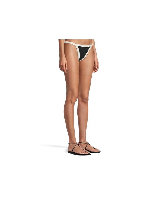 LSPACE Black Mackenzie Bottom Full Swimwear/Cream, Nylon/Spandex