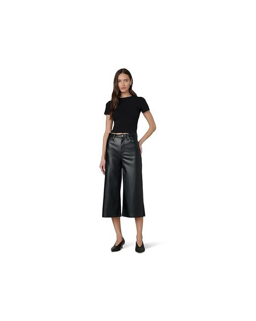 Joe's Jeans Black The Culotte Vegan Leather Jeans 32, Polyurethane