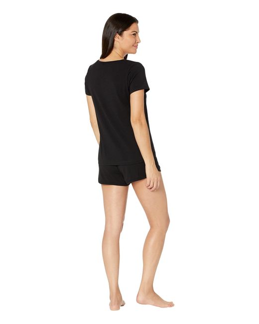 Black Short Sleeve Lounge Lyst Set Calvin in Klein | Shorts