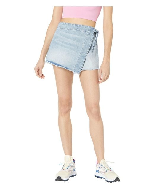 Free People Emmy Denim Skort in Blue Lyst