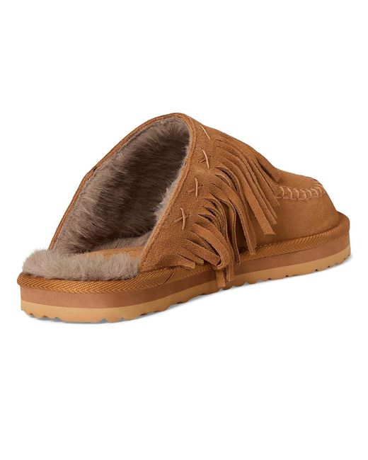 Free People Brown Fallon Fringe Mules Boots