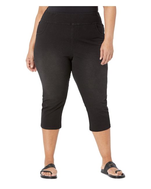 Hue Plus Size Game Changing Highrise Shorter Capris in Black Lyst