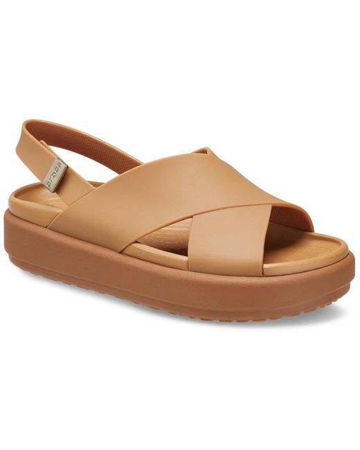 CROCSTM Black Brooklyn Luxe Cross Strap (/) Shoes