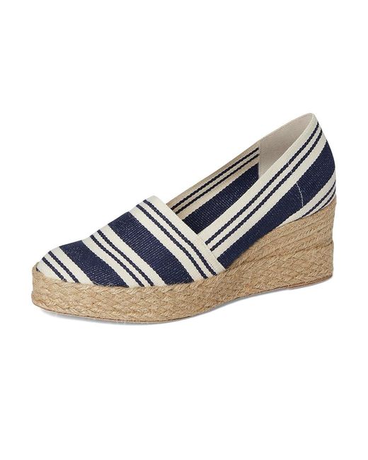 Andre Assous Blue Patti Wedge Shoes, Textile