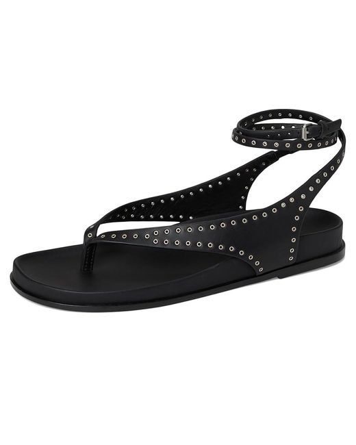 Madewell Black Millie Thong Lace Up Sandals