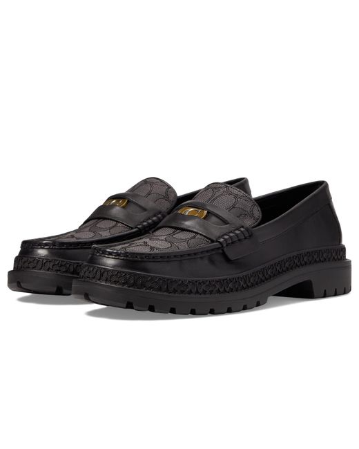 COACH Leather C Coin Signature Loafer in Black for Men | Lyst
