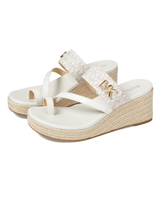 michael kors jill wedge white