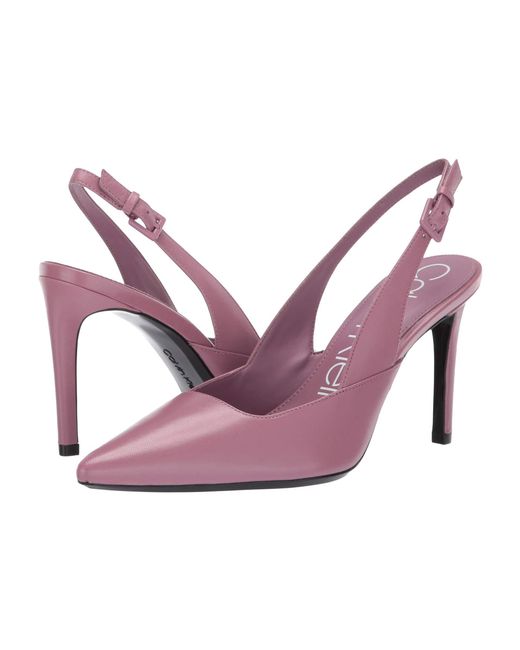 Calvin Klein Purple Rielle Slingback Pump (amethyst Leather) High Heels