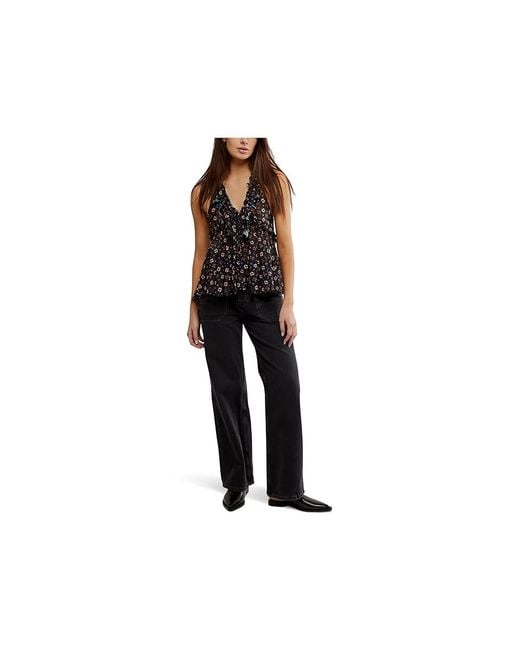 Free People Black Fearless Knit Tank Top Clothing Xl 14) Polyester