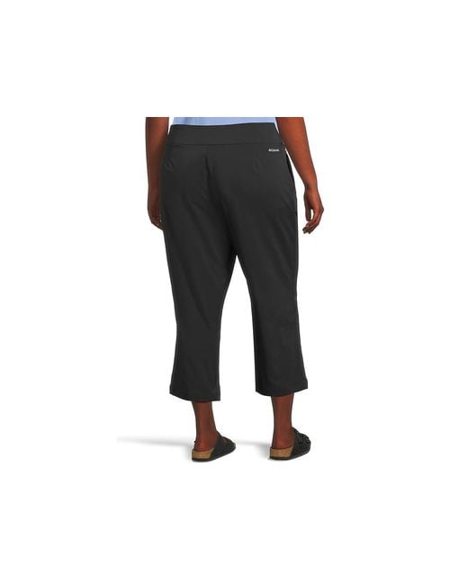 Columbia Black Plus Size All Seasons Capri Casual Pants, Elastane/Polyester