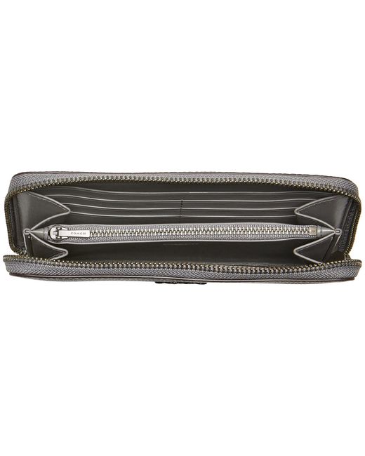 COACH Accordion Zip Wallet In Polished Pebble Leather dk heather