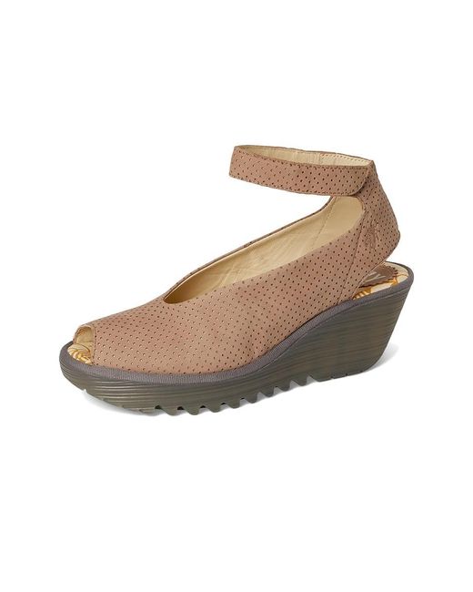Fly London Brown Yala376Fly Perf Sandals, Leather/Rubber
