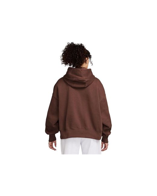 Nike Black Sportswear Phoenix Fleece Over-Oversized Pullover Hoodie Sweatshirt Fauna/Sail Xs (Us 0-2) Cotton/Polyester