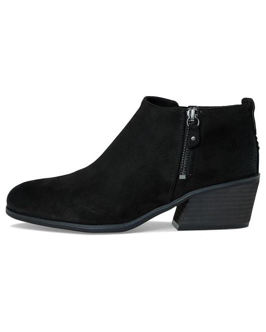 Dr. Scholls Black Lainey Western Short Boots Cowboy Boots, Textile