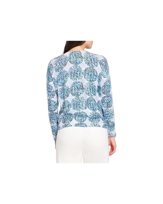 NIC+ZOE Blue Sand Dollar Supersoft Sweater Sweater Lg (Us 12-14) Cotton/Nylon