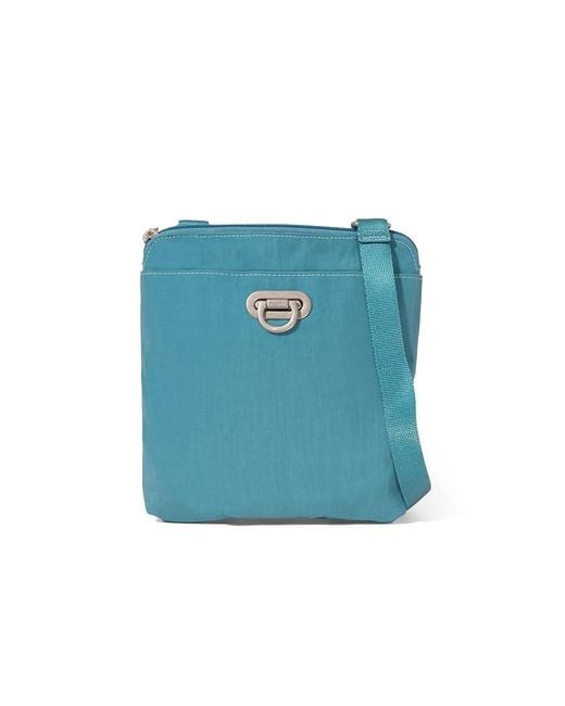 Baggallini Blue Coastal Flip Lock Mini Crossbody Cross Body Handbags, Nylon