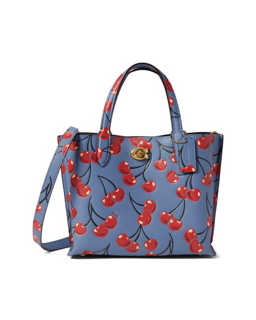 COACH Leather Cherry Print Willow Tote 24 in Blue Lyst