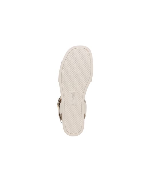 LifeStride White Gillian Ankle Strap Sandals