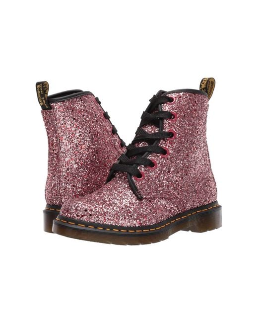 Dr. Martens Pink S 1460 Farrah Chunky Glitter Festival Fashion Ankle Boots