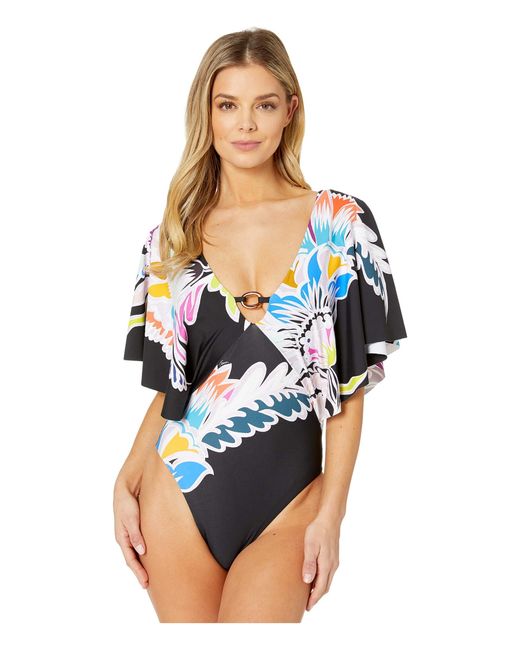 flutter sleeve one piece swimsuit