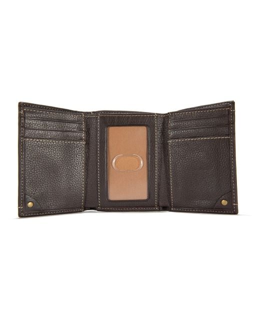 Carhartt Black Pebble Leather Trifold Wallet for men