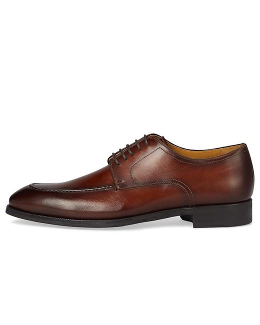 Magnanni Shoes Brown Malta Lace Up Wing Tip Shoes, Leather for men