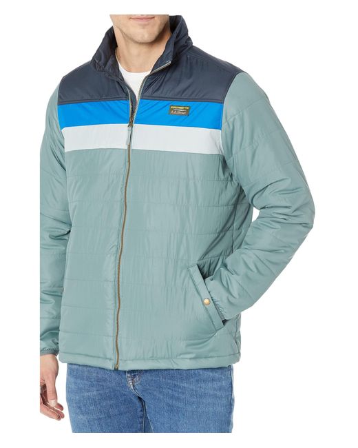 L.L. Bean Mountain Classic Puffer Jacket Colorblock Tall in Blue for
