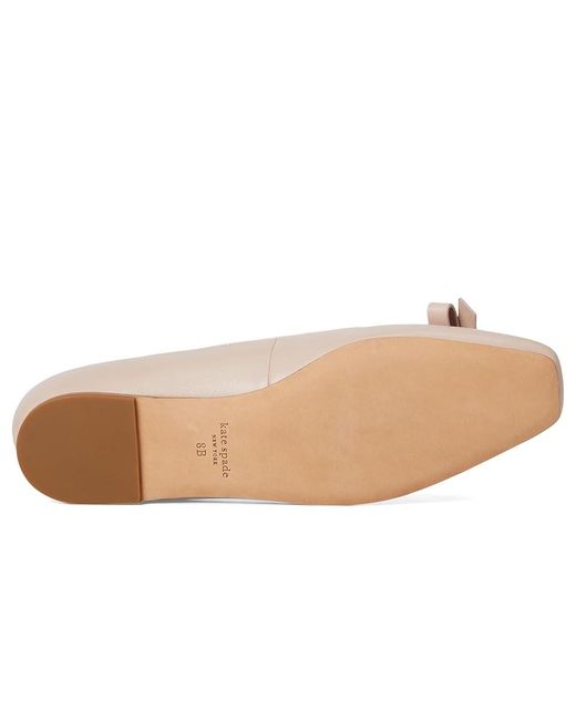 Kate Spade Pink Deco Bow Smooth Leather Flat Flat Shoes