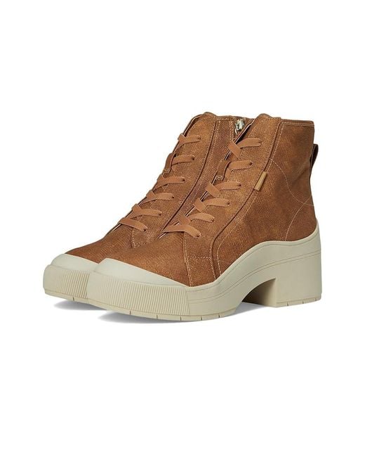 Dr. Scholls Brown Time Up Lace-Up Short Boots Boots, Synthetic