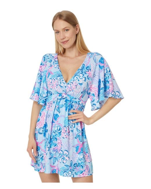 Lilly Pulitzer Blue Minka Skirted Rompers
