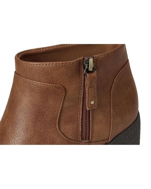 Dr. Scholls Brown Bianca Zip Short Boots Boots, Faux Leather