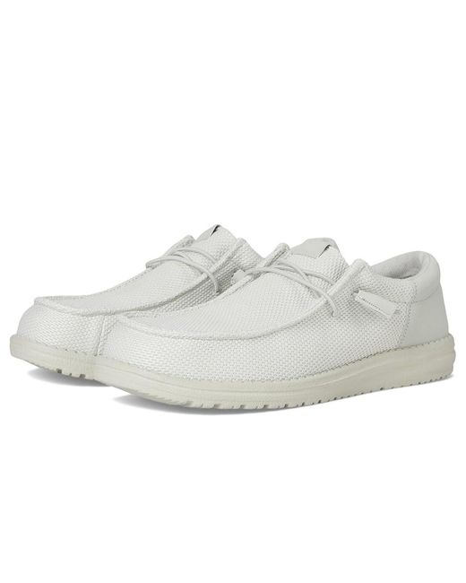 HeyDude White Wally Funk Mono Slip-On Casual Shoes Shoes, Synthetic/Textile for men