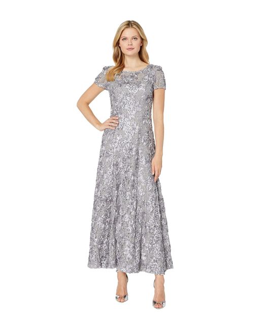 alex evenings rosette gown with sequin