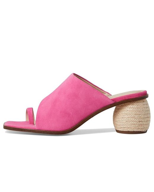 Pelle Moda Pink Lahni Slide Sandal Wedge Shoes, Leather