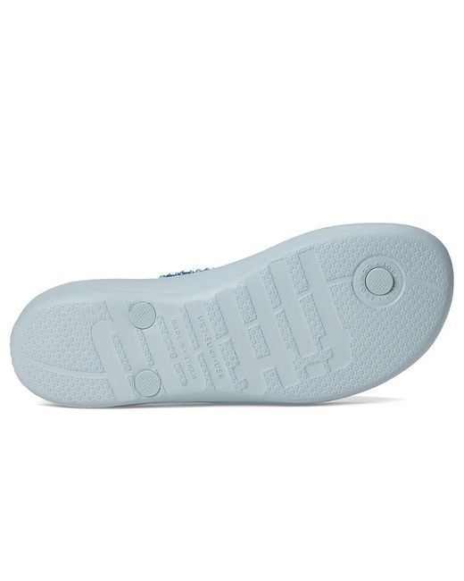 Fitflop Blue Iqushion Multi-Crystal Ergonomic Flip-Flops Wedge Shoes 5 M (B) Rubber