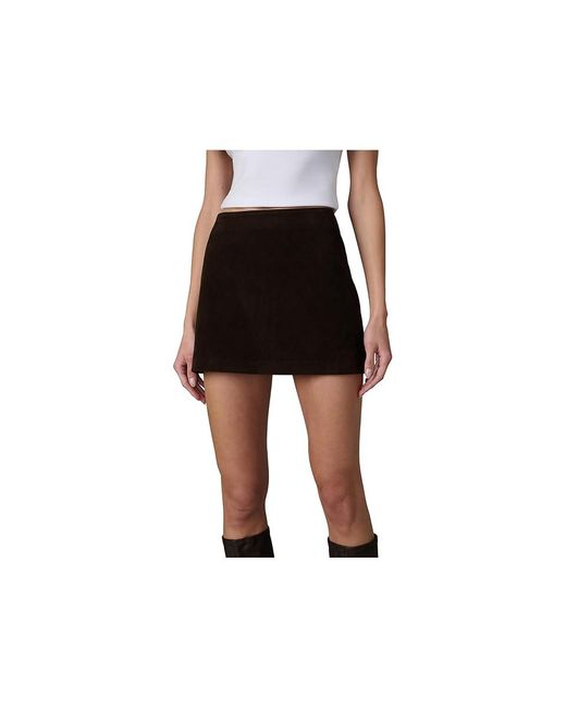 Joe's Jeans Black The Vegan Suede Mini Skirt Skirt, Polyurethane