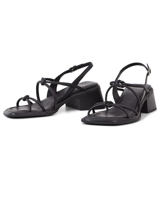 Vagabond Black Ines Leather Knotted Sandals