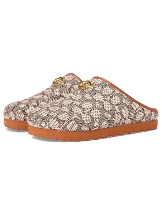 COACH Brown Hadley Signature Jacquard Slipper
