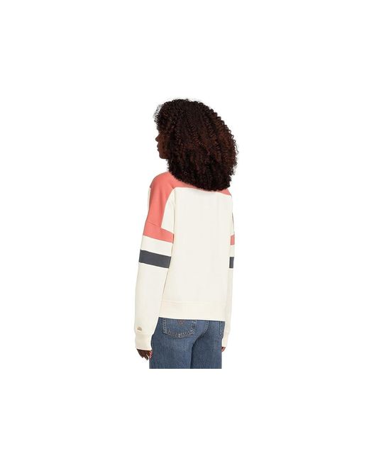 Faherty Brand Black High Standard Fleece Varsity Crew Sweatshirt, Cotton