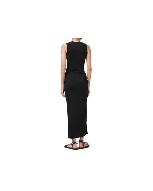 AllSaints Black Rivi Sleeveless Dress Dress Uk 6 (Us 2) Elastane/Polyester