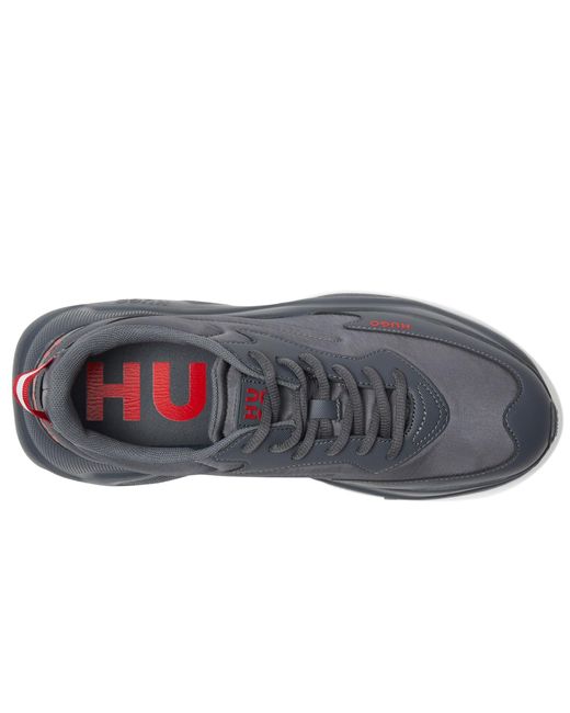 HUGO Blue Running Style Sneakers With Thick Rubber Sole for men