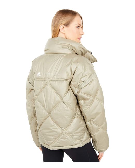 Adidas By Stella Mccartney Synthetic Short Puffer Gl7364 Clothing In Beige Natural Lyst