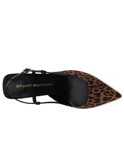Stuart Weitzman Black Vinnie 50 Slingback High Heels, Leather