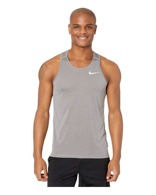 Nike Gray Dri-fit Miler Tank Top for men
