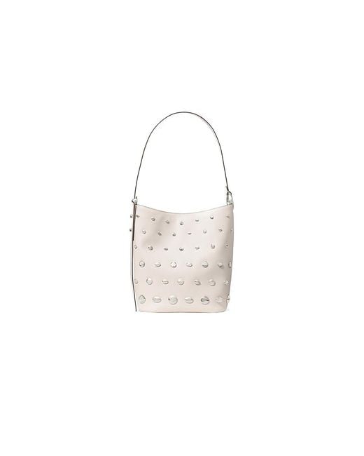 Kate Spade Black Halo Studded Fine Grain Leather Bucket Handbags